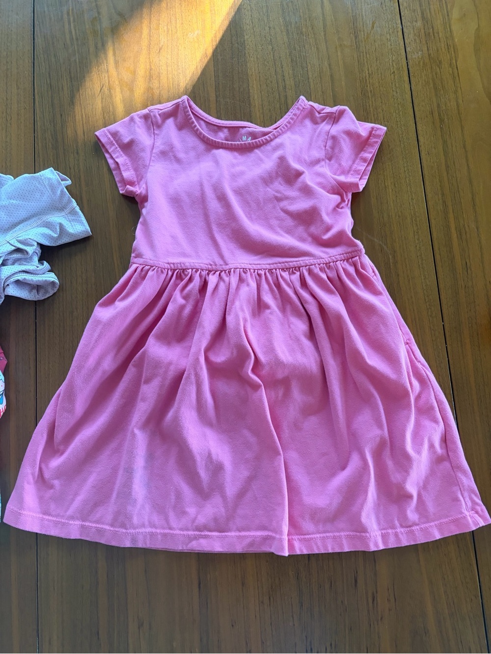 Girls' Pink Short Sleeve Knit Primary Dress